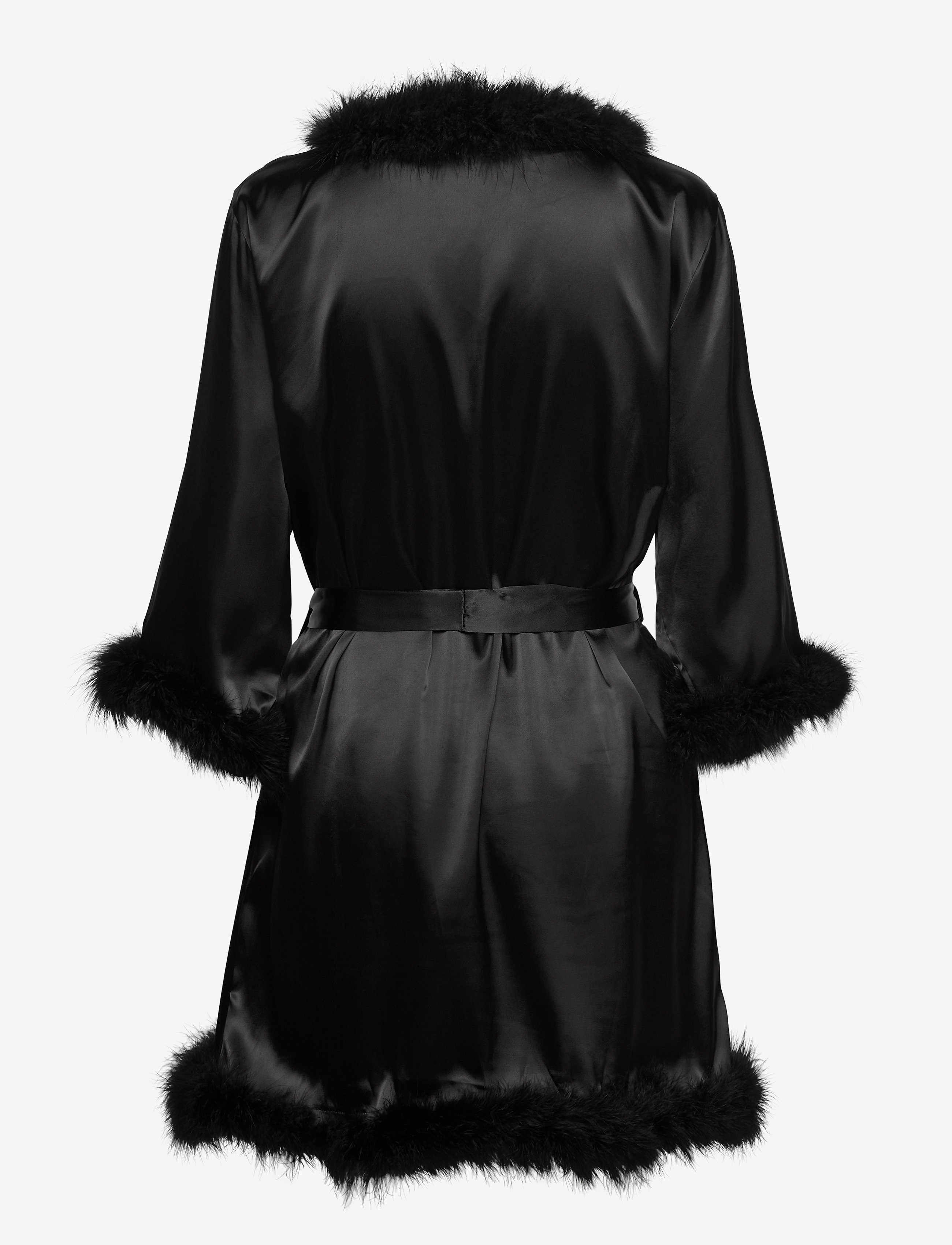 OW Collection - CANDICE Feather Kimono - black caviar - 2
