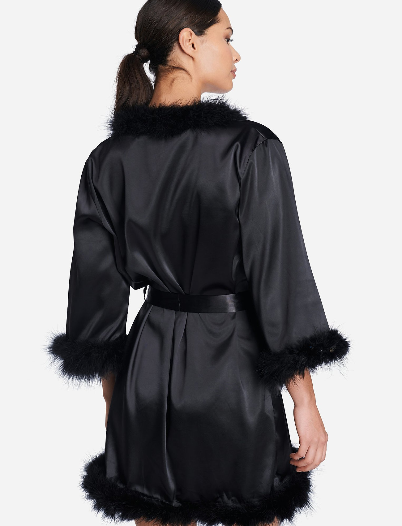 OW Collection - CANDICE Feather Kimono - black caviar - 3