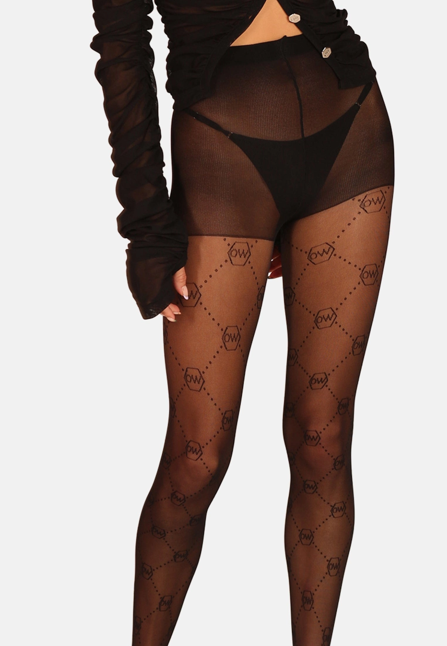 OW Collection - OW Tights - black caviar - 5