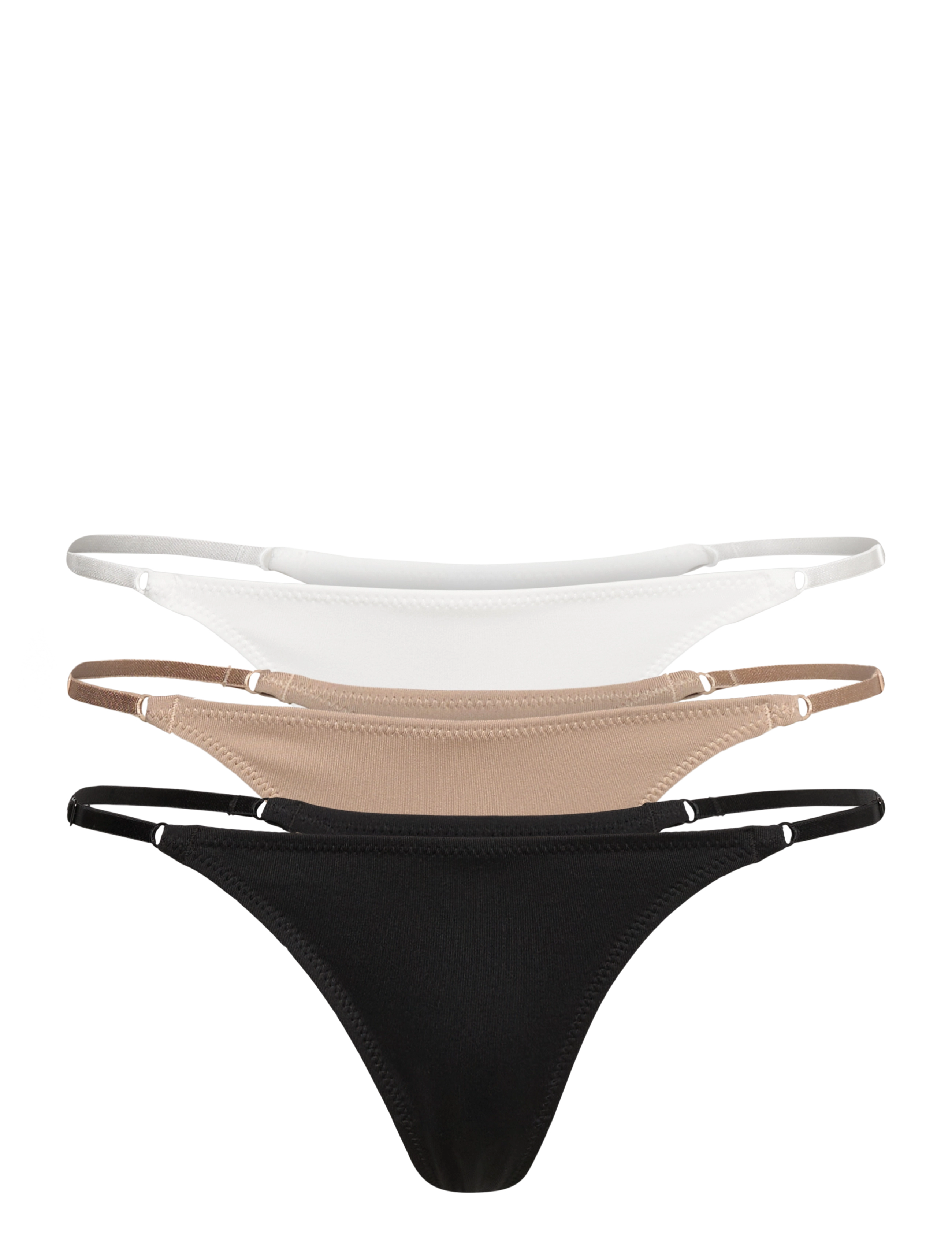 OW Collection - 3-pack OW thongs - black/white/nude - 0