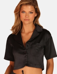 OW Collection - LEMONGRASS Crop Shirt - sievietēm - black caviar - 2