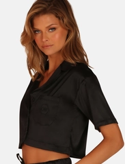 OW Collection - LEMONGRASS Crop Shirt - sievietēm - black caviar - 3
