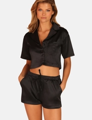 OW Collection - LEMONGRASS Crop Shirt - sievietēm - black caviar - 5