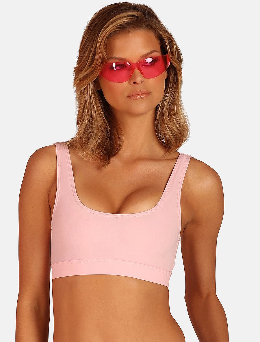 OW Collection - HANNA Bikini Top - „bandeau“ tipo bikinio liemenėlės - rose - 0
