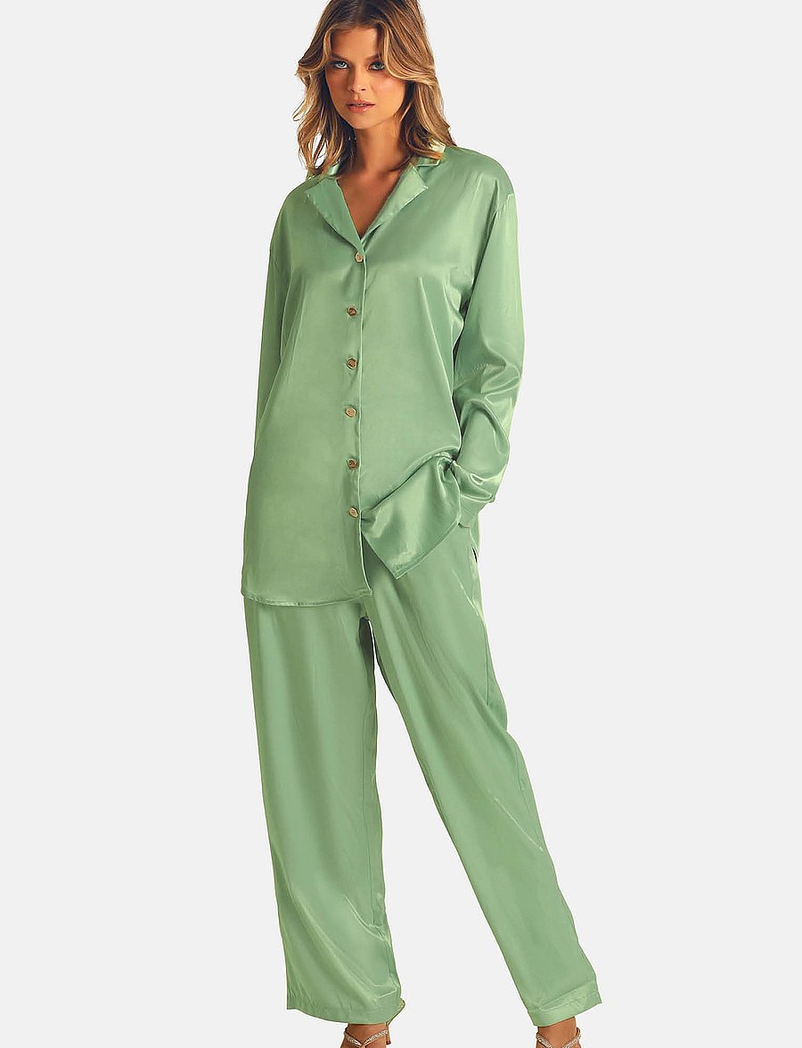 OW Collection - FRANKIE Pants - pidžamas bikses - mellow green - 5