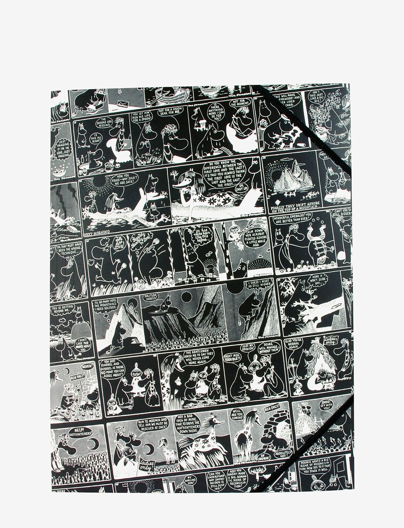 Anglo Nordic - Moomin elastic band folder comic strip - black & white - 0