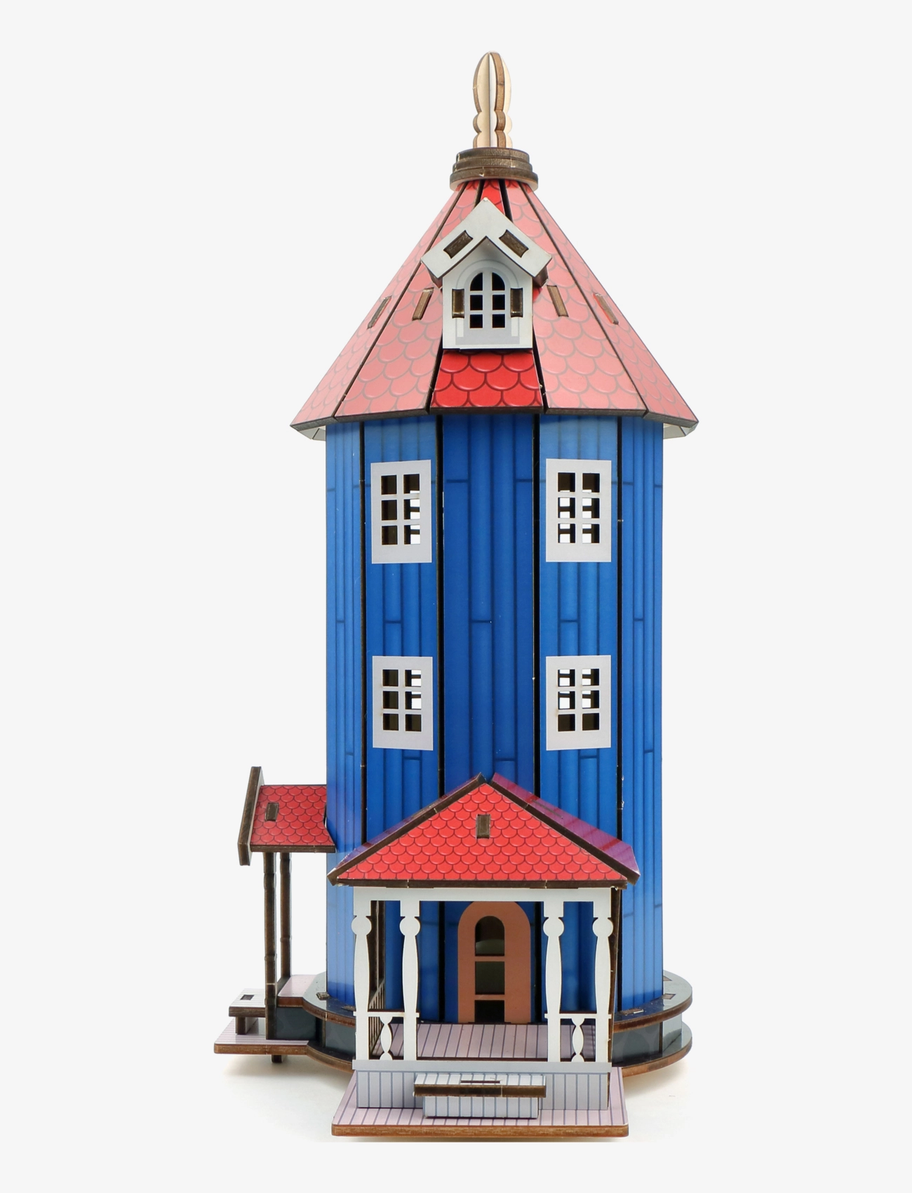 Anglo Nordic - Moomin DIY wooden house with light - blue & red - 1