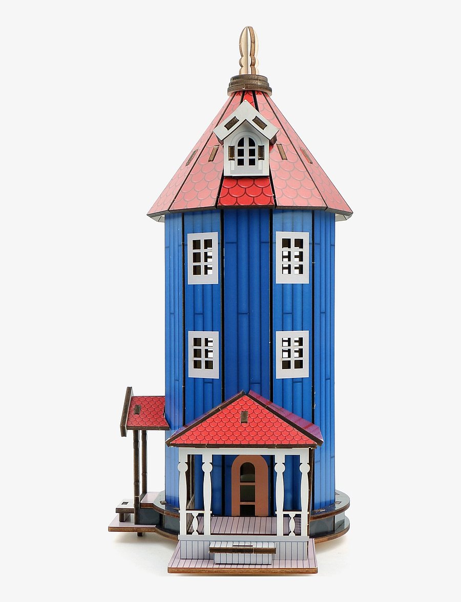 Anglo Nordic - Moomin DIY wooden house with light - blue & red - 1
