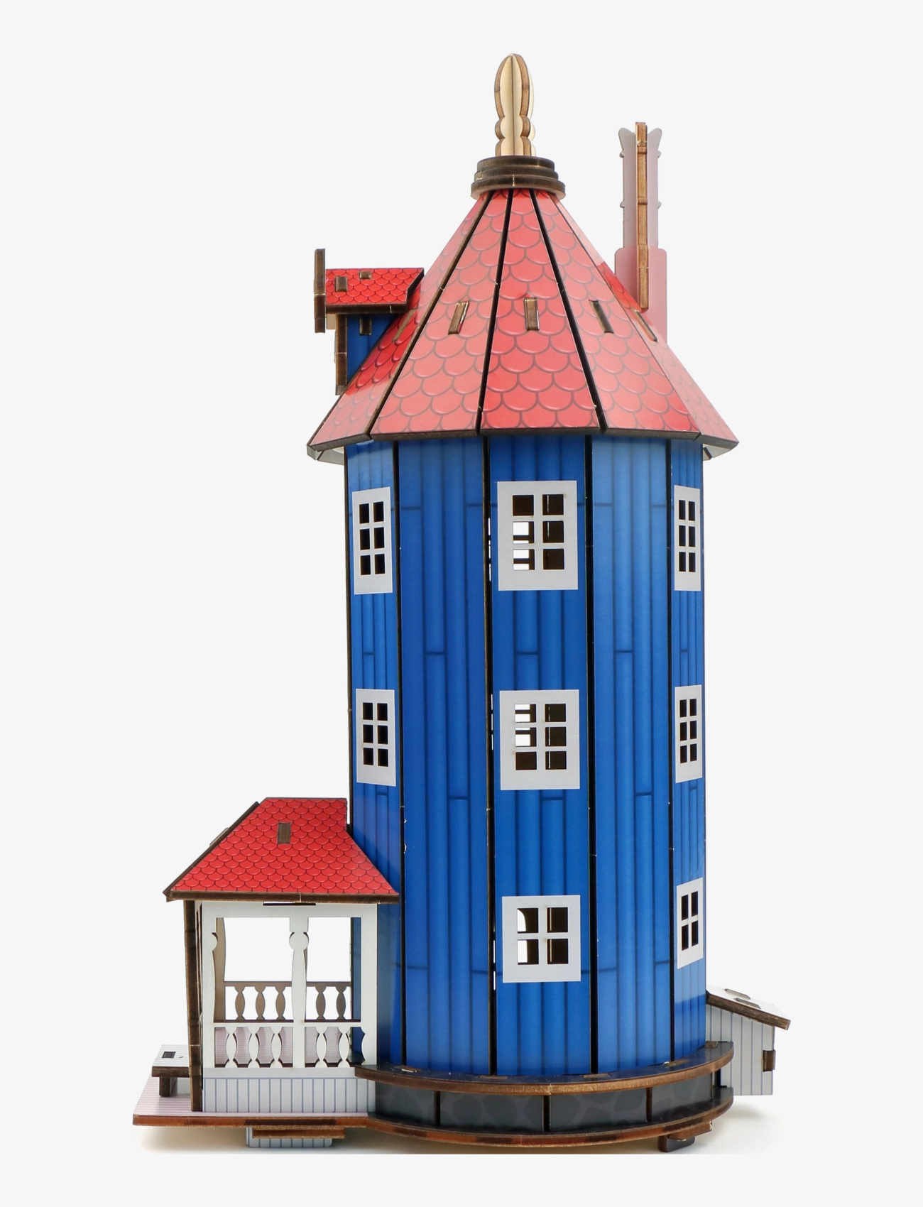 Anglo Nordic - Moomin DIY wooden house with light - blue & red - 2