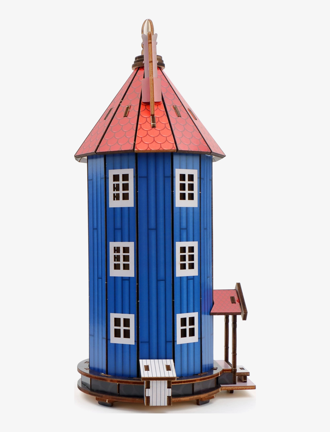 Anglo Nordic - Moomin DIY wooden house with light - blue & red - 3