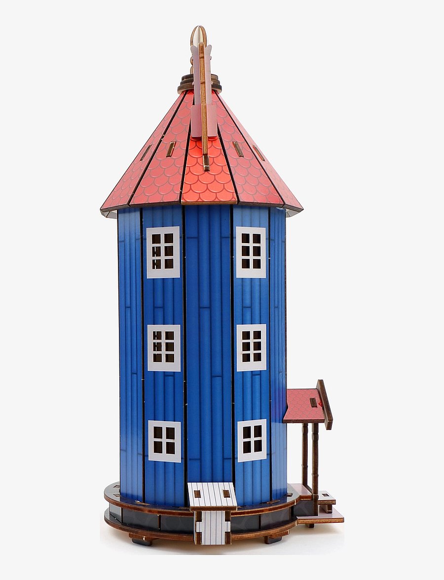 Anglo Nordic - Moomin DIY wooden house with light - blue & red - 3
