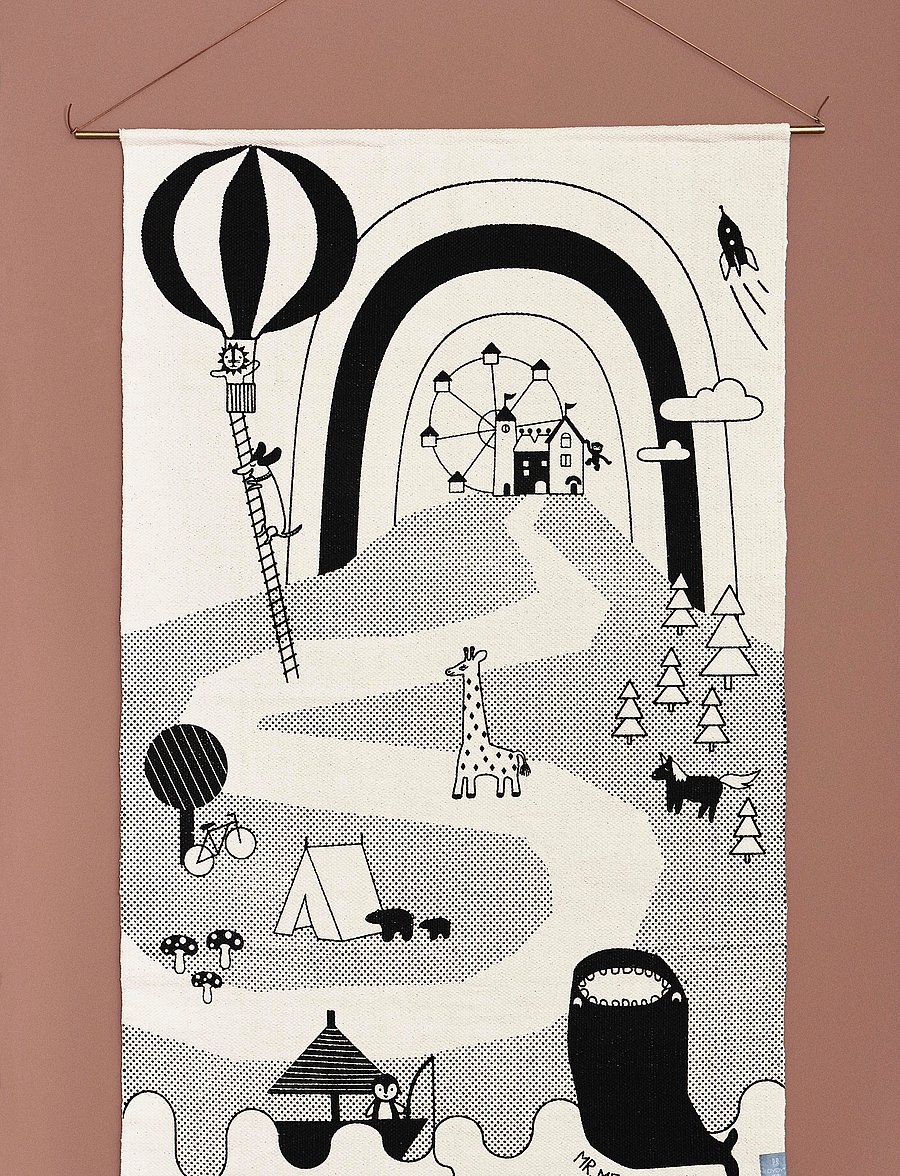 OYOY Living Design - Mr. Megalodon Adventure Rug - rechteckig teppiche - offwhite / black - 0