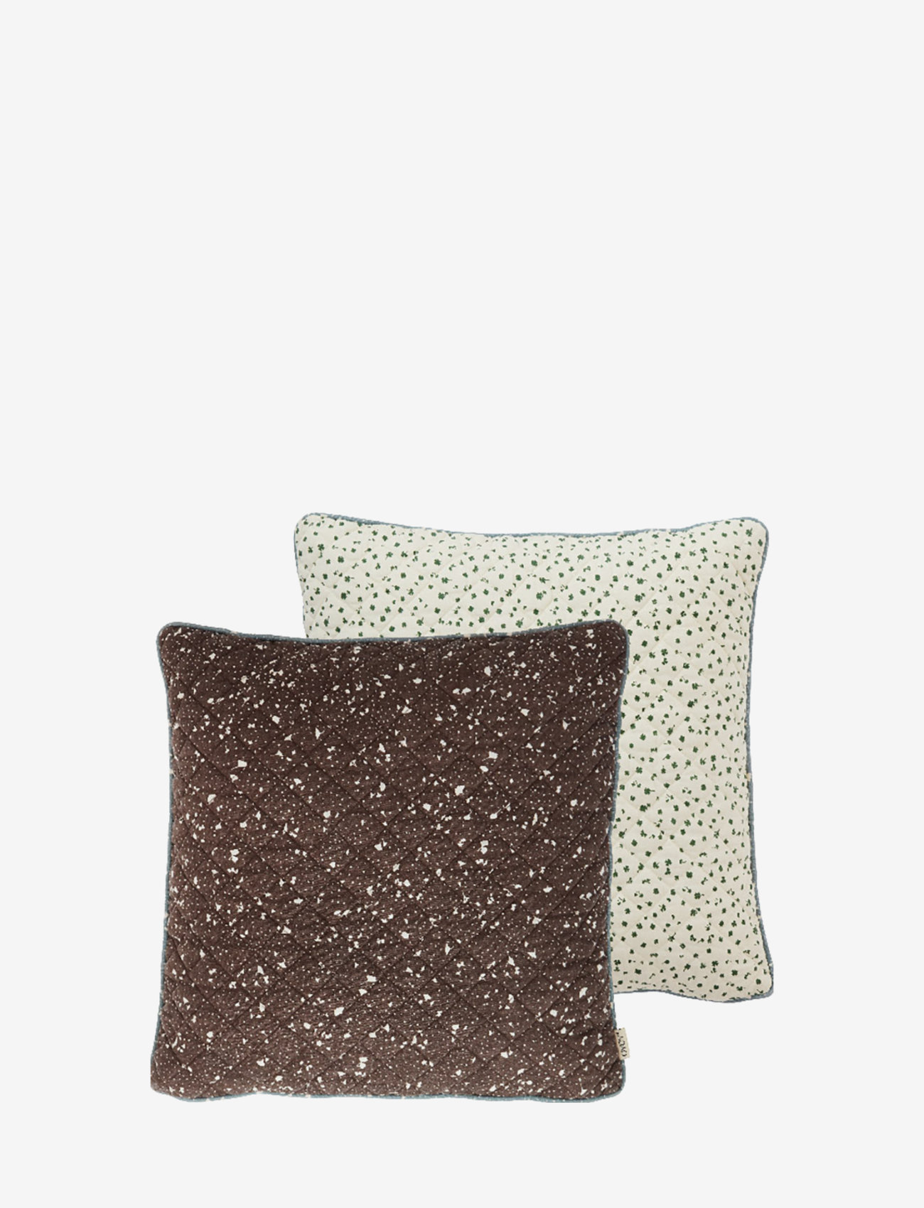 OYOY Living Design - Quilted Aya cushion - kissen - brown / offwhite - 0