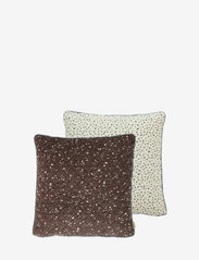 Quilted Aya cushion - BROWN / OFFWHITE