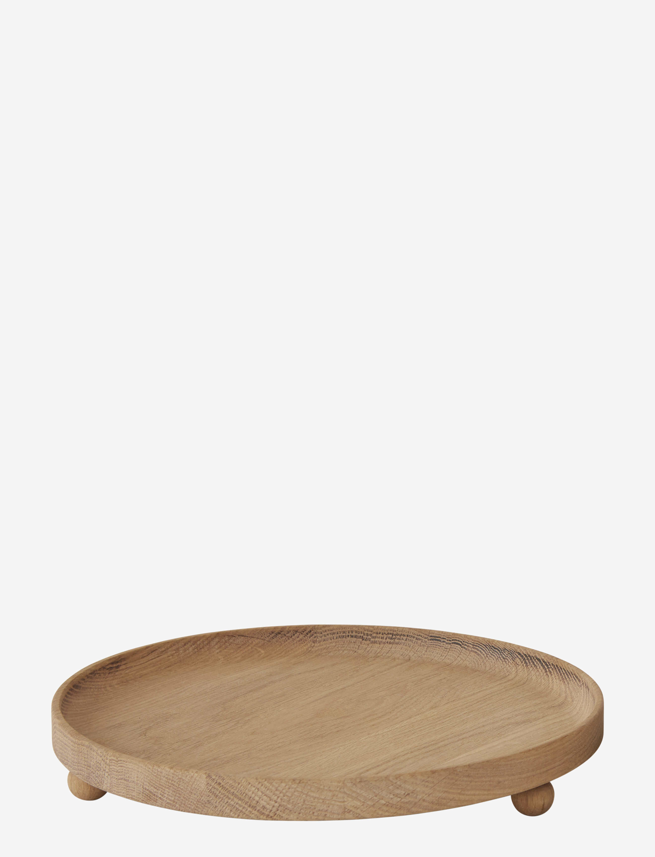 OYOY Living Design Inka Wood Tray Round, Bakke, Beige, Str: Ø 30 CM