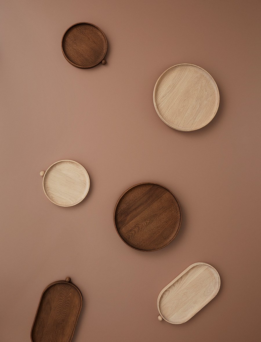 OYOY Living Design - Inka Wood Tray Round - kandikud - dark - 0