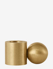 Palloa Solid Brass Candleholder - Low - BRUSHED BRASS