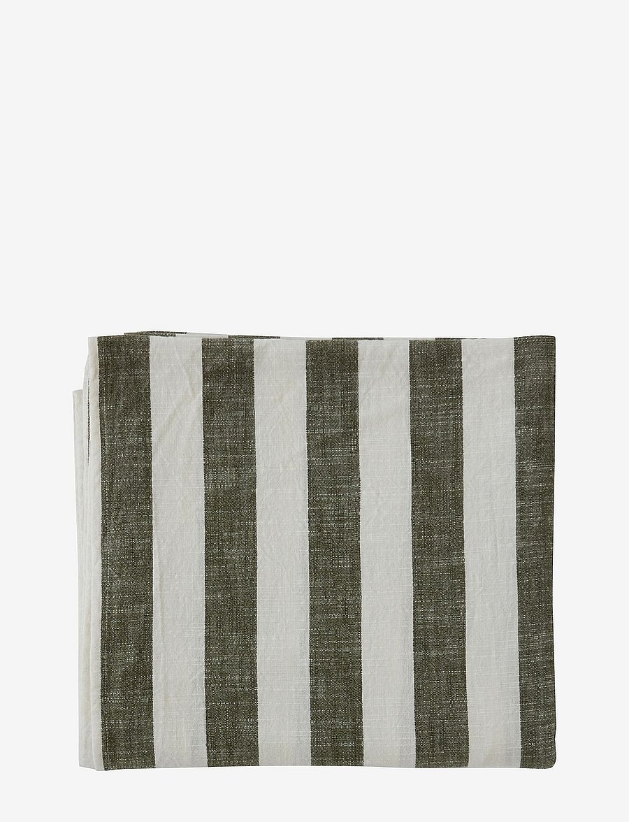 OYOY Living Design - Striped Tablecloth - 200x140 cm - laudlinad - olive - 1