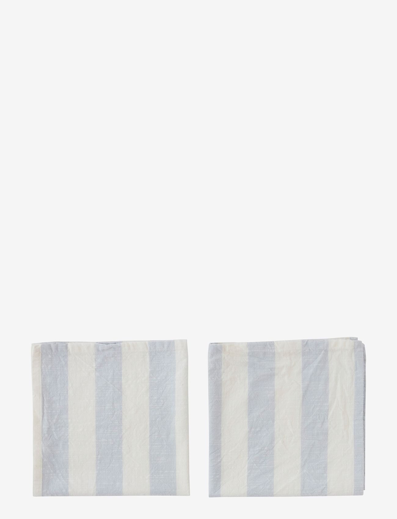OYOY Living Design - Striped Napkin  Pack of 2 - linen- & cotton napkins - ice blue - 0