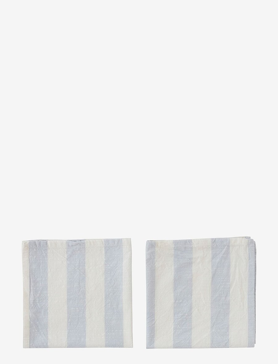 OYOY Living Design - Striped Napkin Pack of 2 - linased ja puuvillased salvrätikud - ice blue - 0