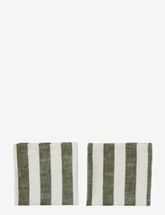 OYOY Living Design - Striped Napkin - Pack of 2 - linen- & cotton napkins - olive - 0