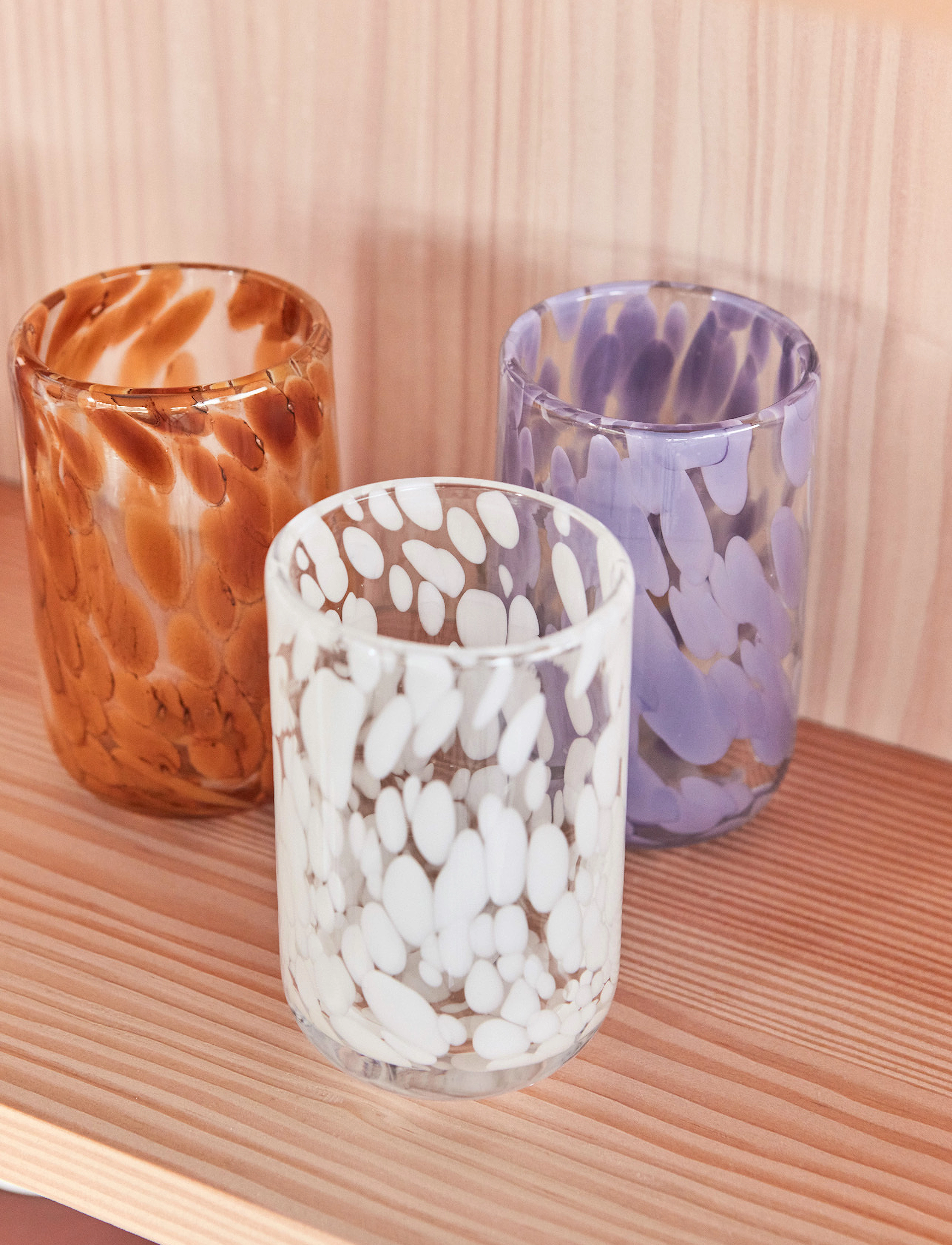 OYOY Living Design Jali Glass, Ø6.8X11 cm, Lila - Drinking Homeware