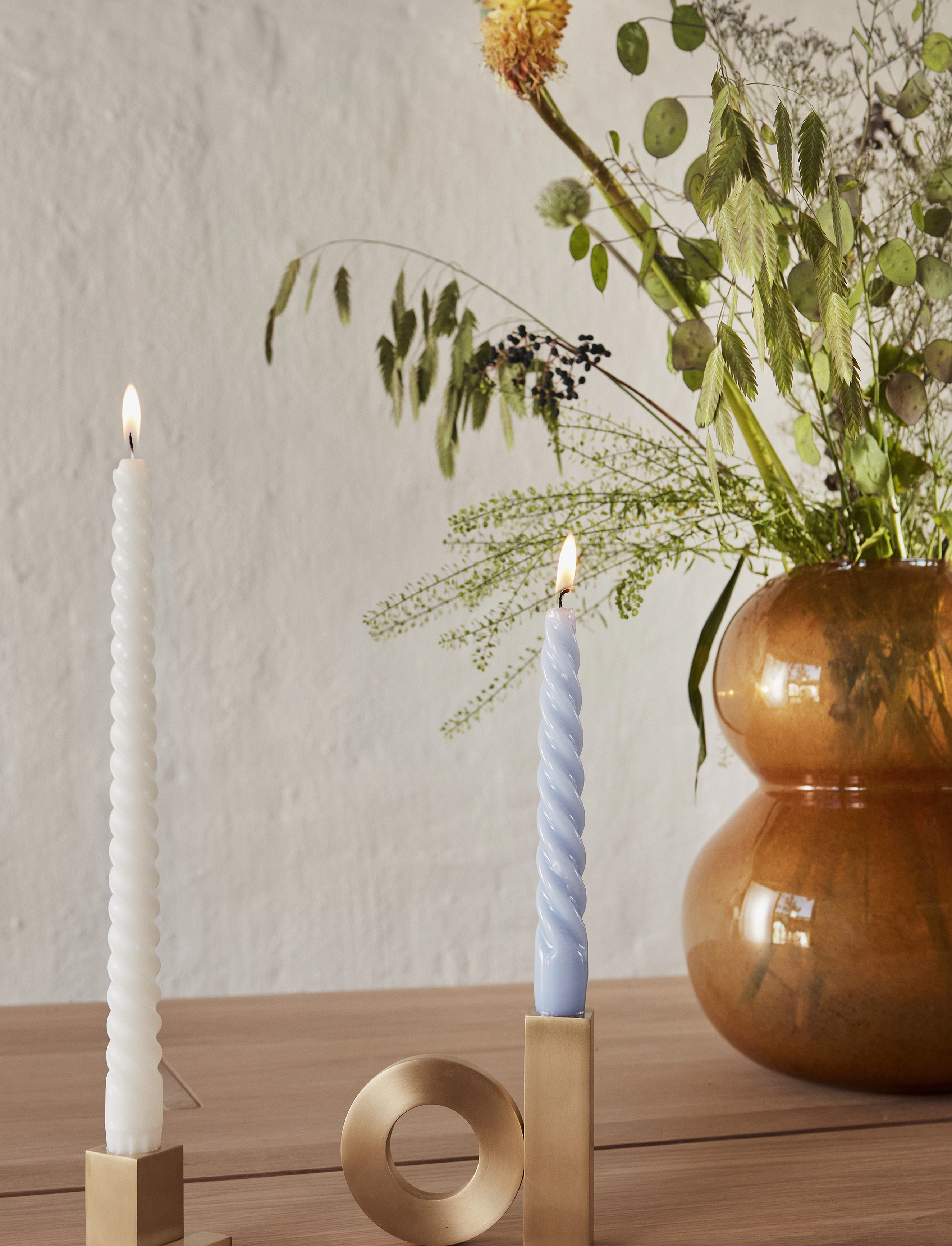 OYOY Living Design Square Solid Brass Candleholder, 5X5X5 cm x 5, Candlesticks & Lanterns, Gold - Candlesticks, Homeware