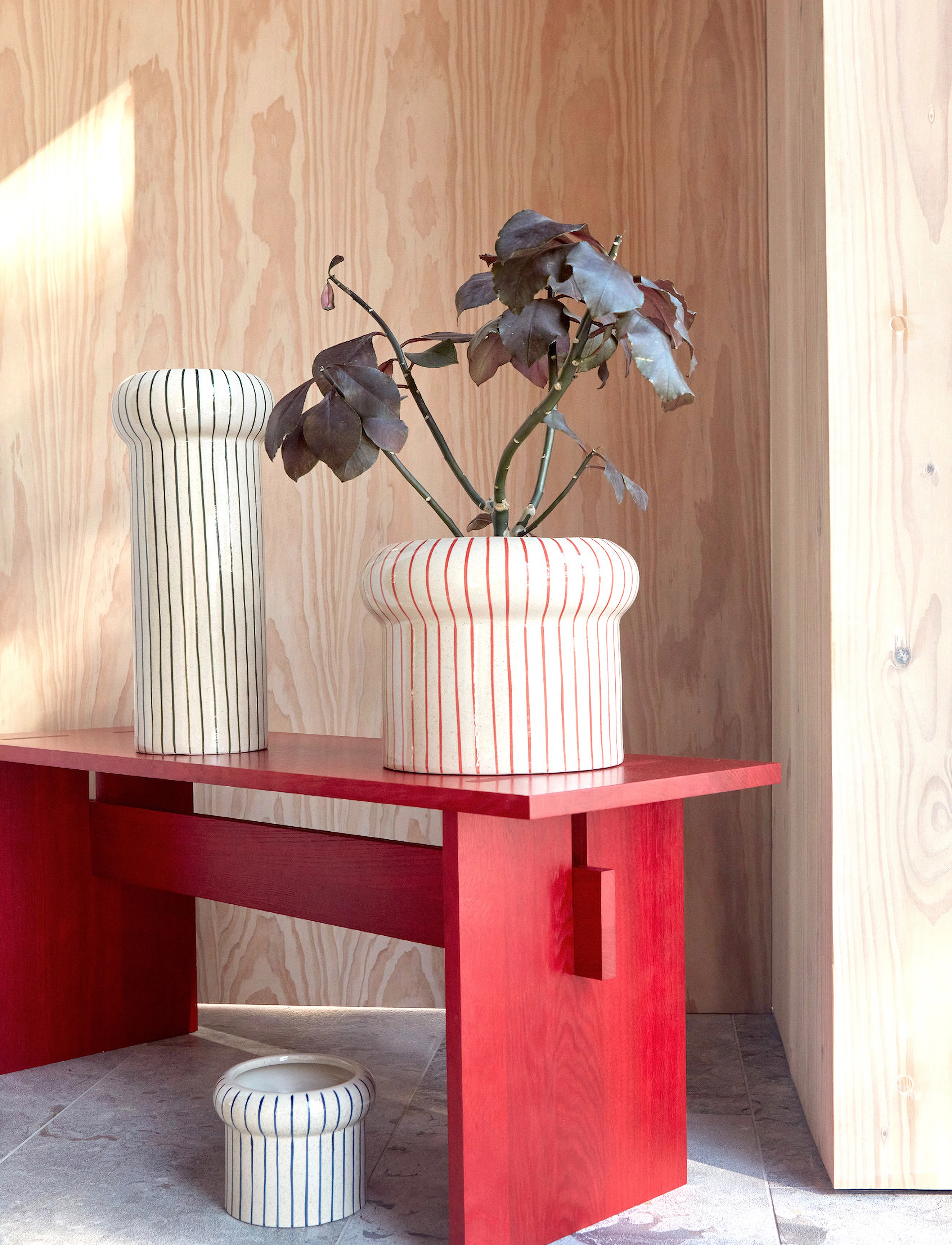 OYOY Living Design - Aki Pot - Large - offwhite / red - 1