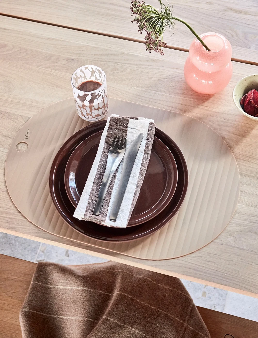 OYOY Living Design - Yuka Dinner Plate - Pack of 2 - nach preis einkaufen - dark terracotta - 1