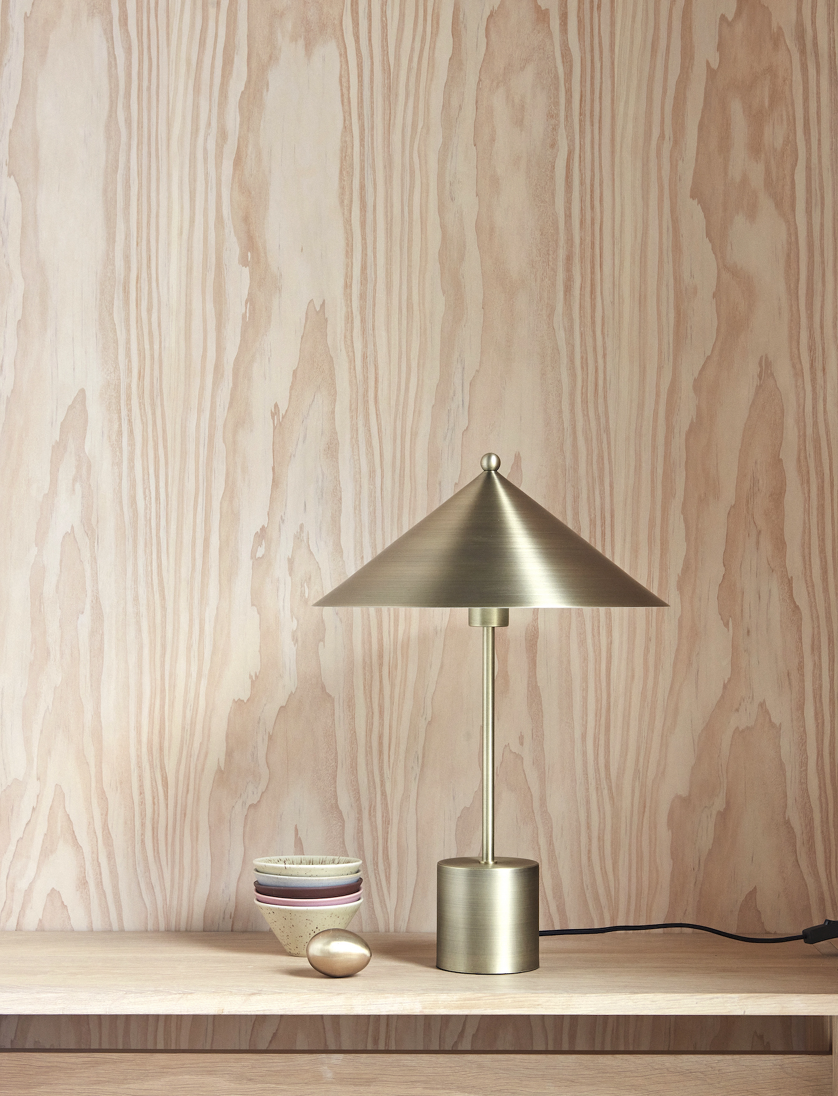 OYOY Living Design Kasa Table Lamp, H:50 cm, Lamps, Gold - Homeware