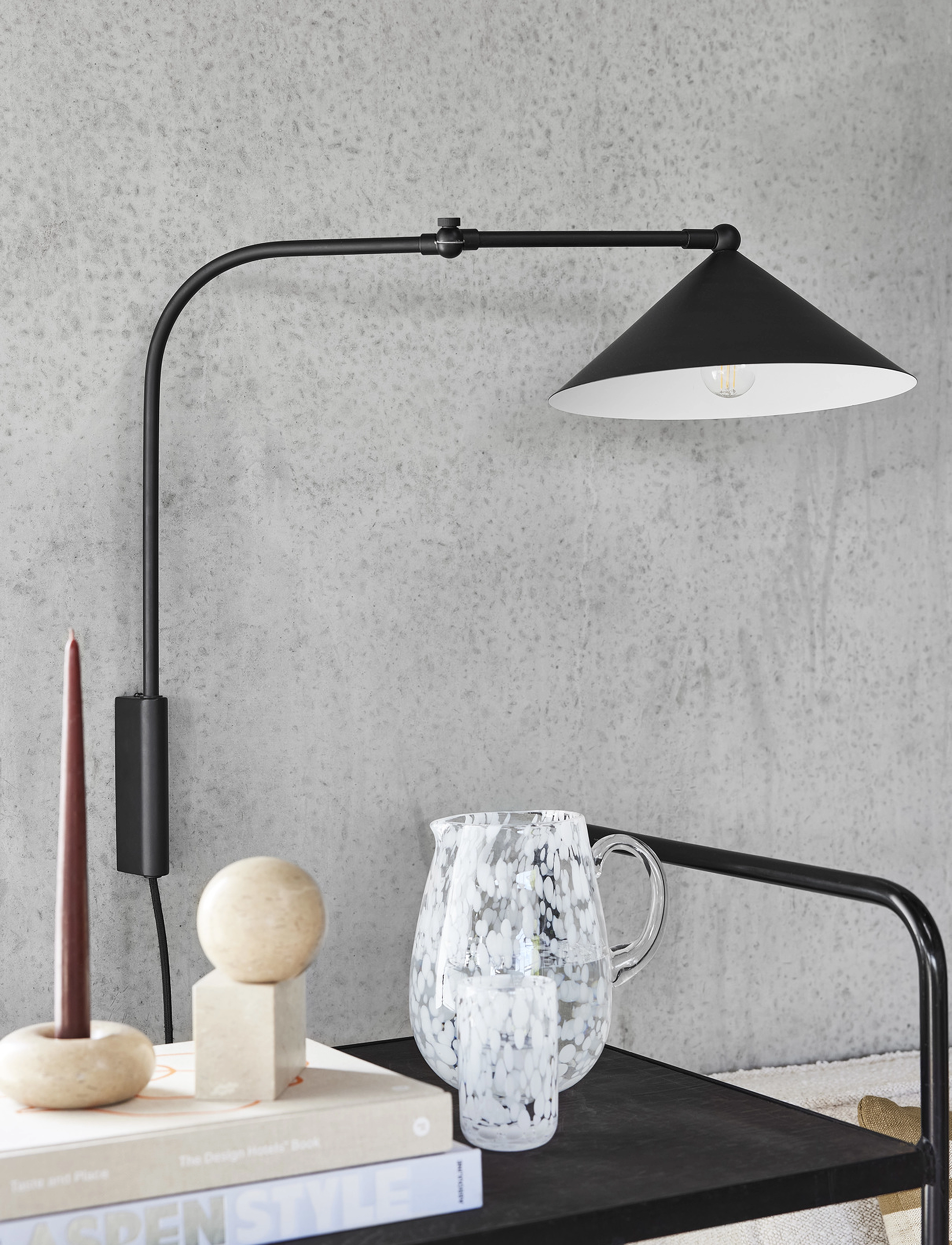 OYOY Living Design Kasa Wall Lamp, 60X27X51 cm x 60, Lamps, Schwarz - Homeware