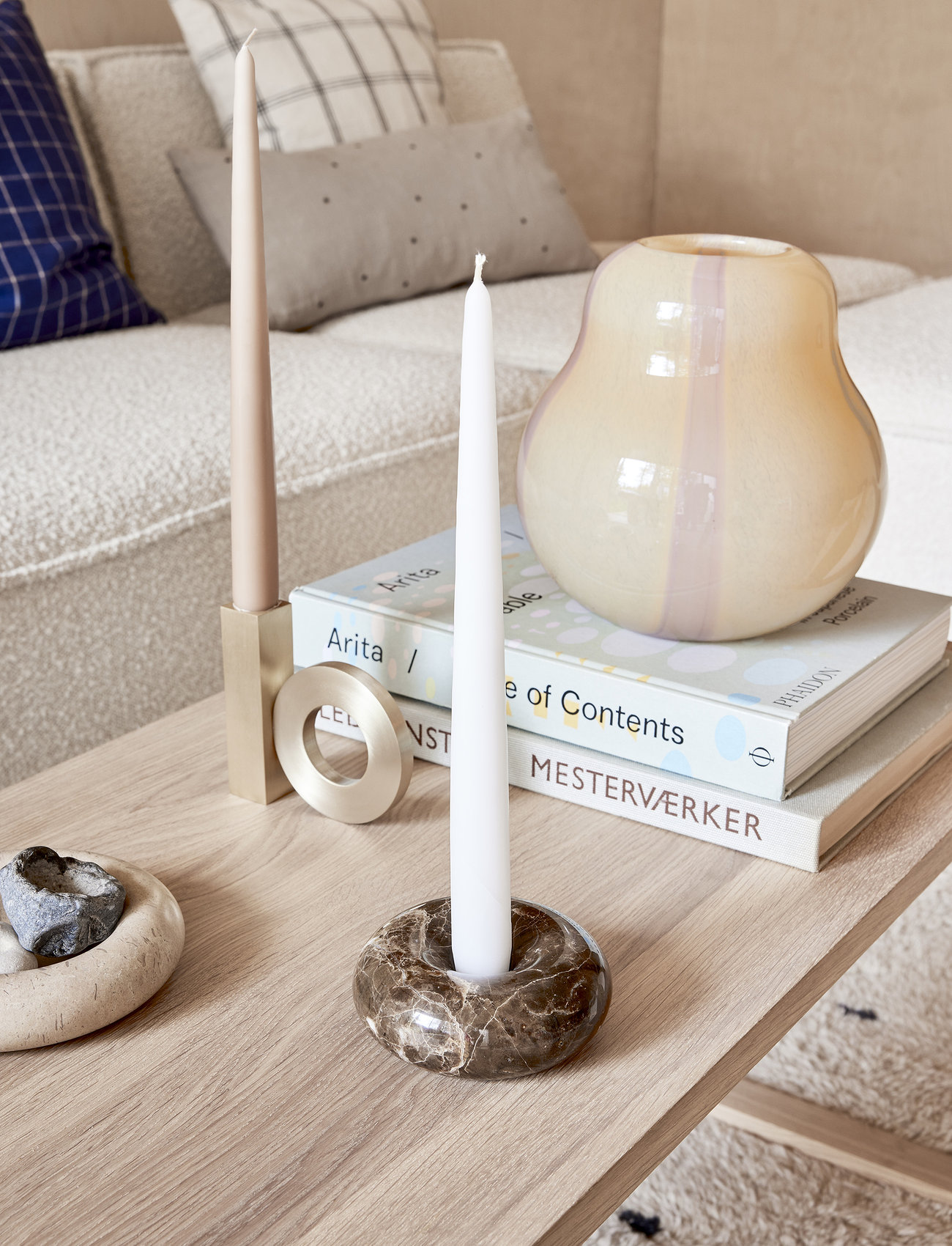 OYOY Living Design - Savi Marble Candleholder - Small - die niedrigsten preise - choko - 1