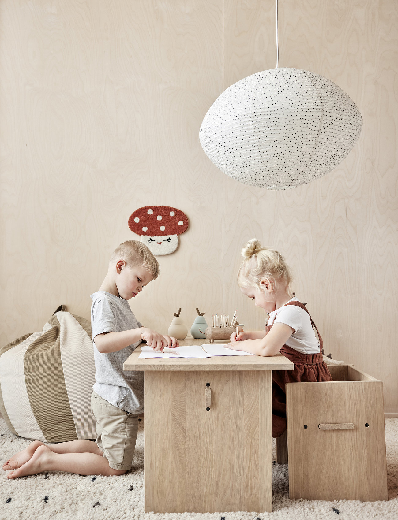 OYOY Living Design - Moyo Paper Shade - Large - lampskärmar - offwhite/black - 1