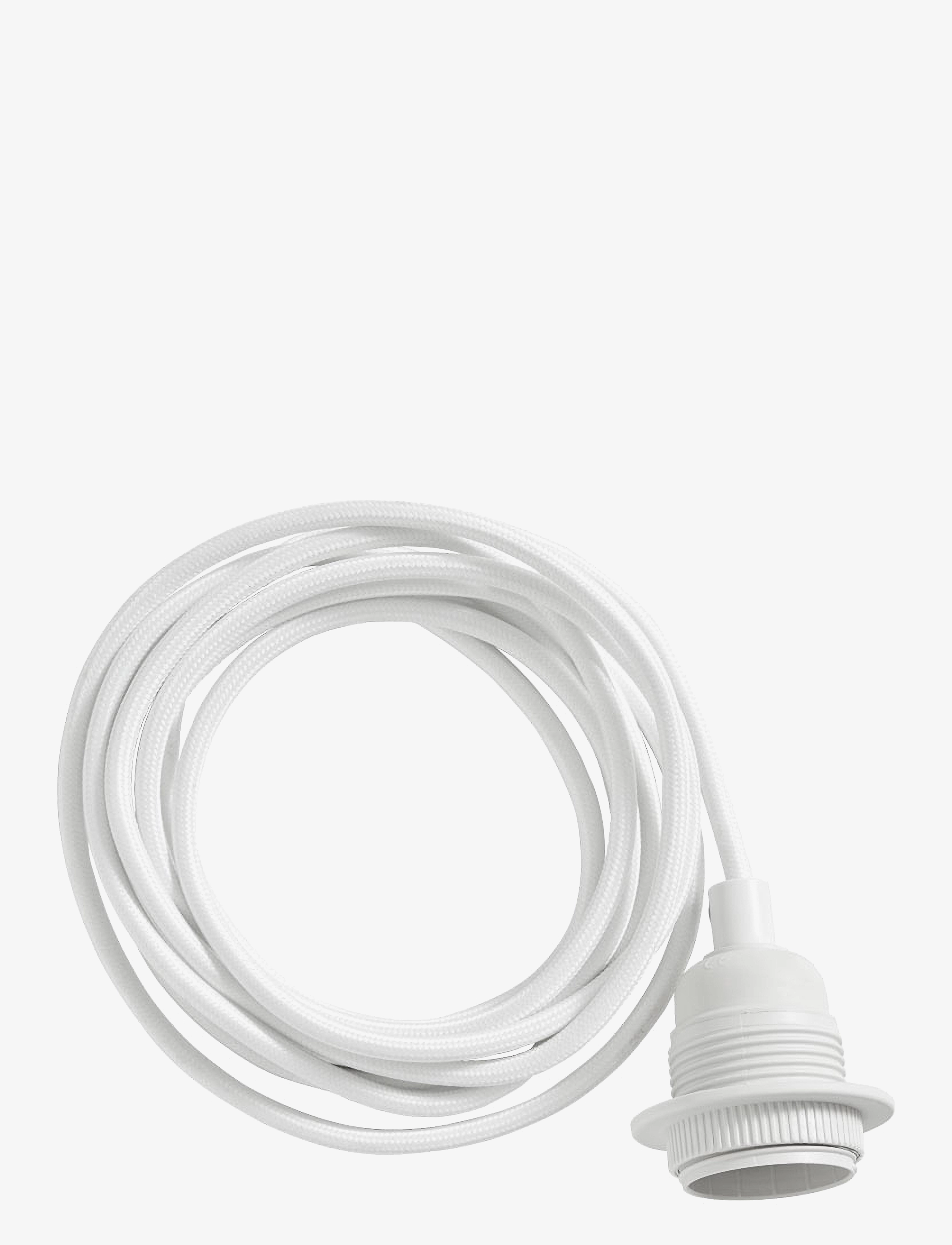 OYOY Living Design Fabric cord with socket - Valgustustarvikud - WHITE / white