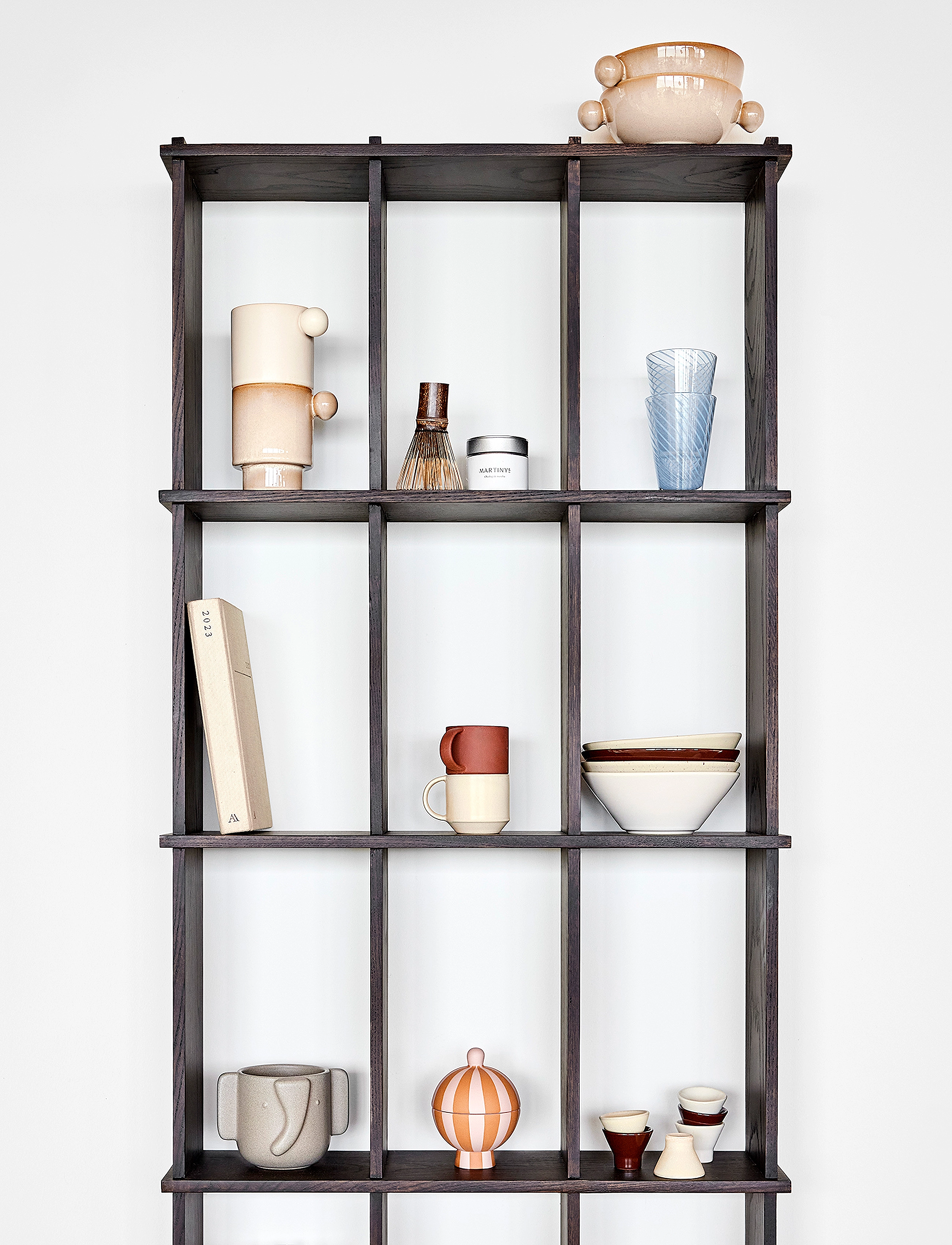 OYOY Living Design Grid Shelf - Large, 58X15X130 cm x 58, Brown, Møbler > Hylder, Unisex
