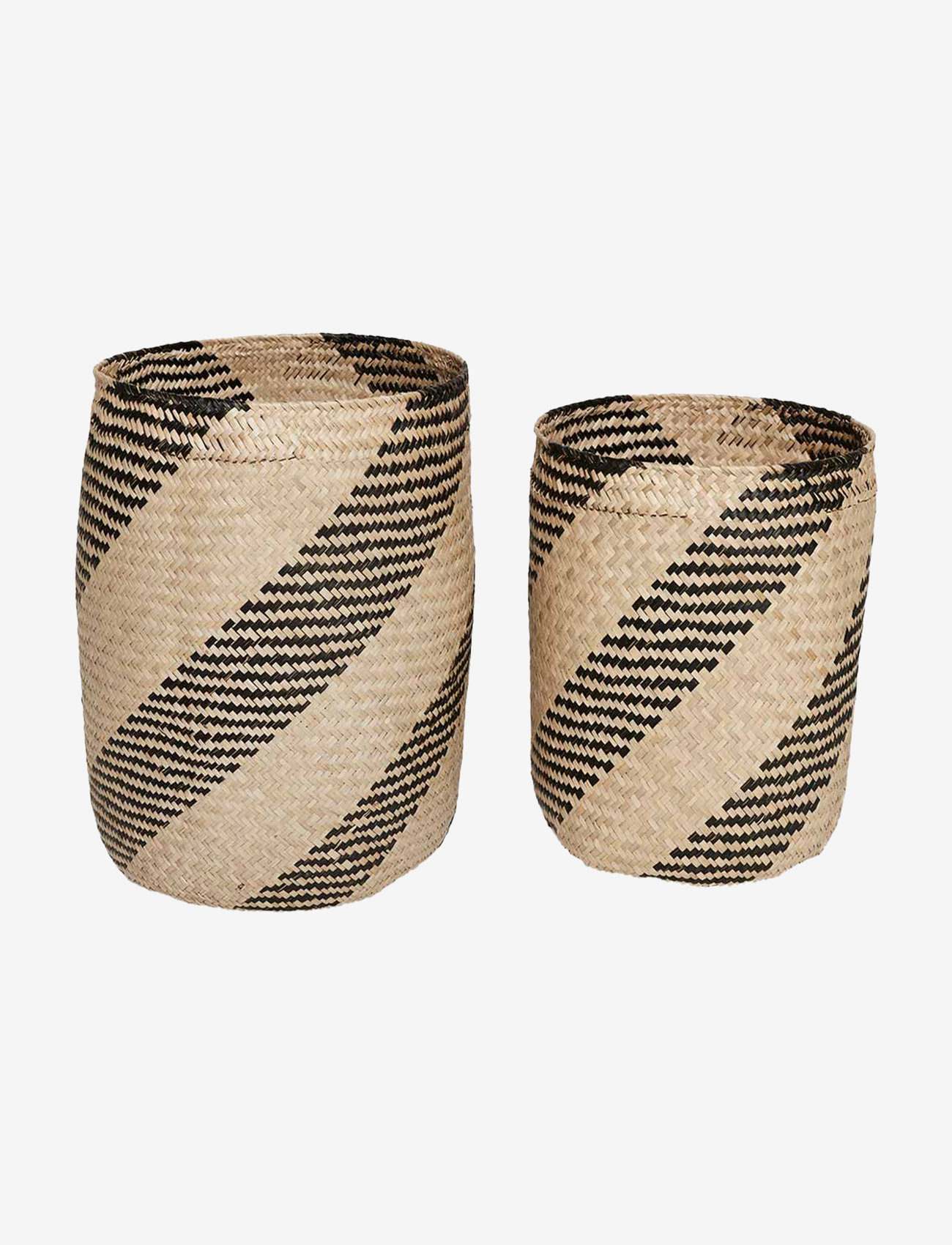 OYOY Living Design - Twist Storage Basket - Set of 2 - förvaringskorgar - nature / black - 0