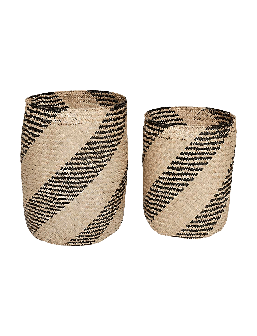 OYOY Living Design - Twist Storage Basket - Set of 2 - hoiukorvid - nature / black - 0