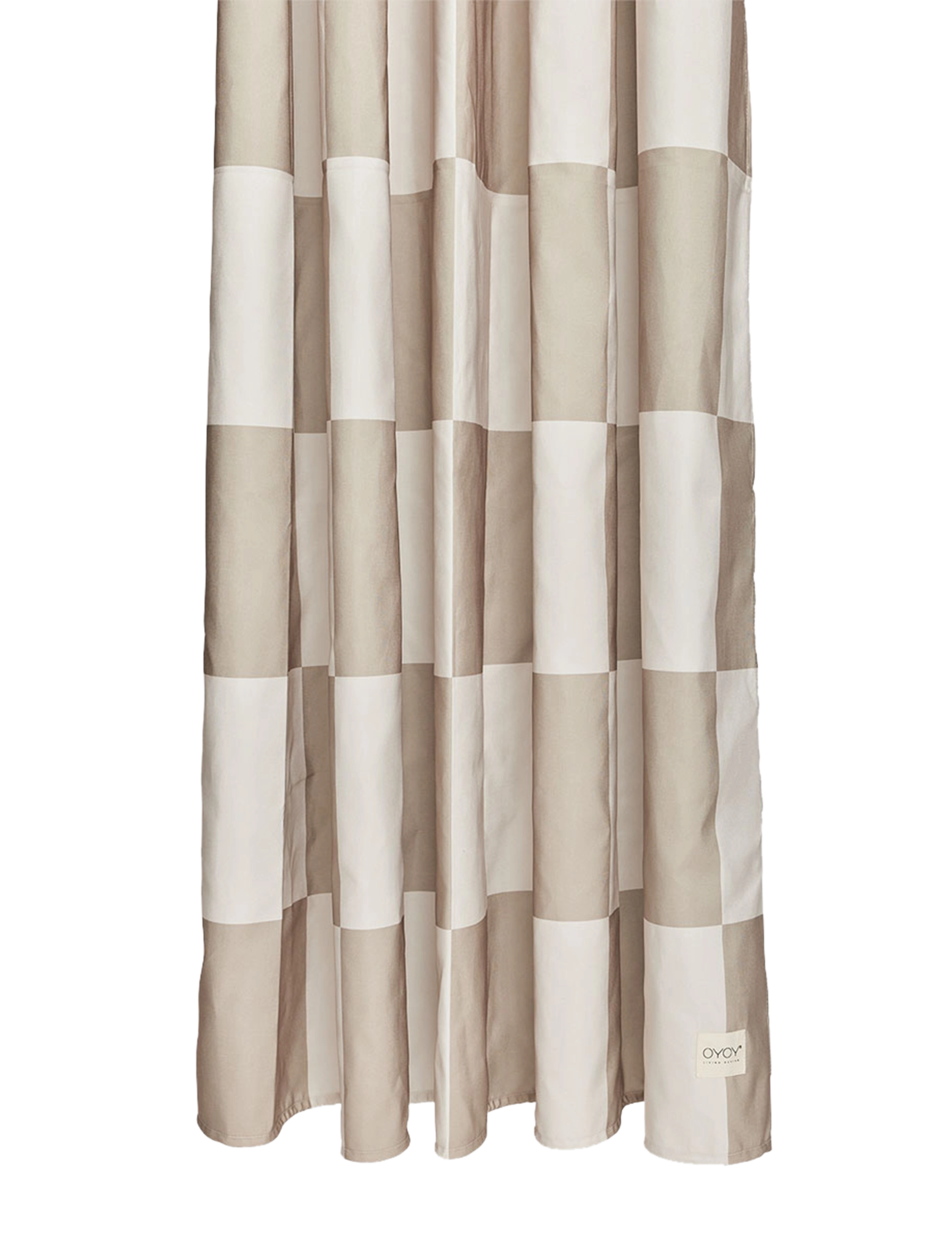 OYOY Living Design Chess Shower Curtain - Duschvorhänge - CLAY / OFFWHITE / beige