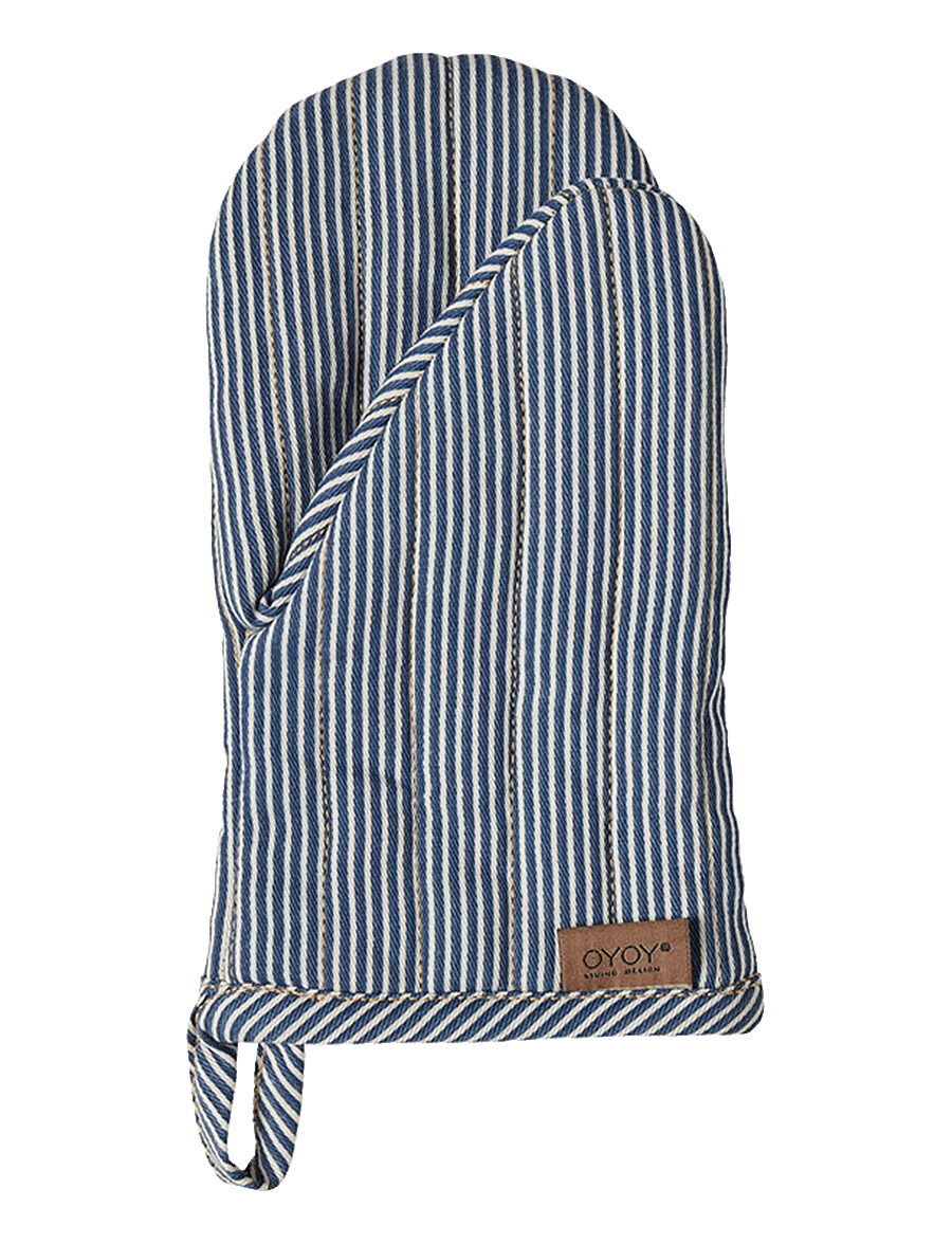 OYOY Living Design - Striped Denim Kitchen Glove - ahjukindad, pajalapid ja potihoidjad - blue - 1