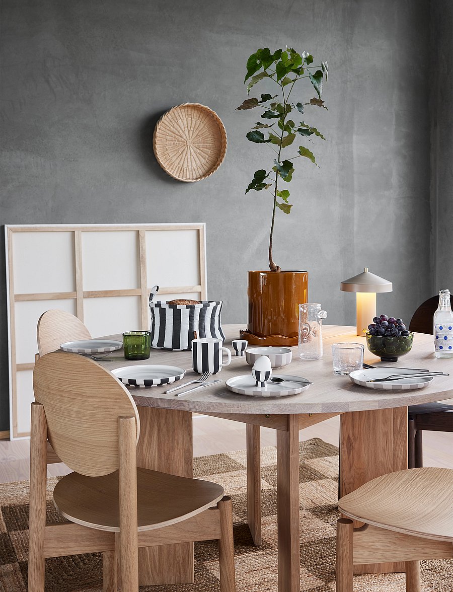 OYOY Living Design - Toppu Bread Basket - aufbewahrungskörbe - black / white / taupe - 2