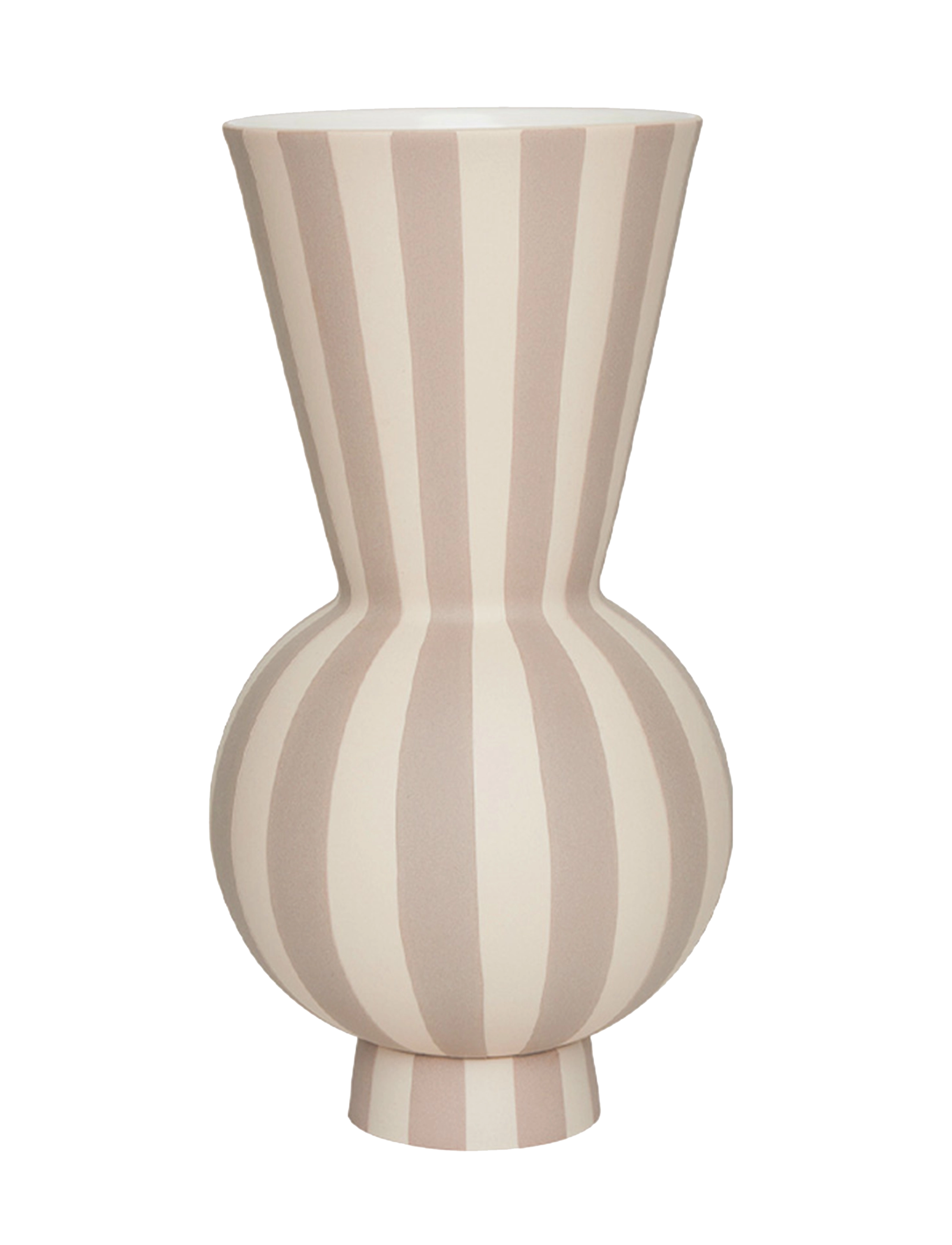 OYOY Living Design Toppu Vase Round, Vases, Beige, Str: Ø14.5X28CM x 14.5