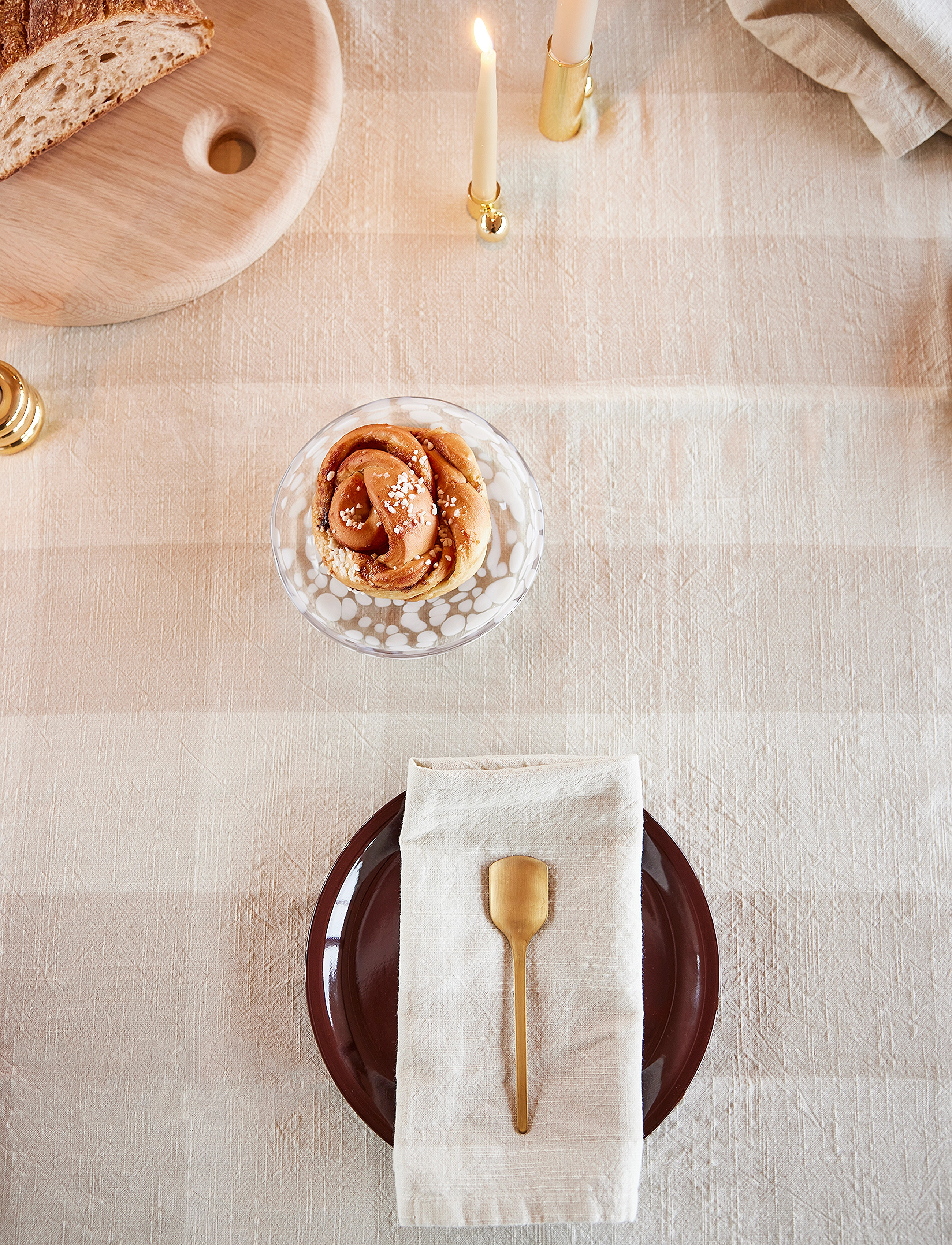 OYOY Living Design - Chess Tablecloth - 200x140 cm - staltiesės ir stalo takeliai - clay - 2