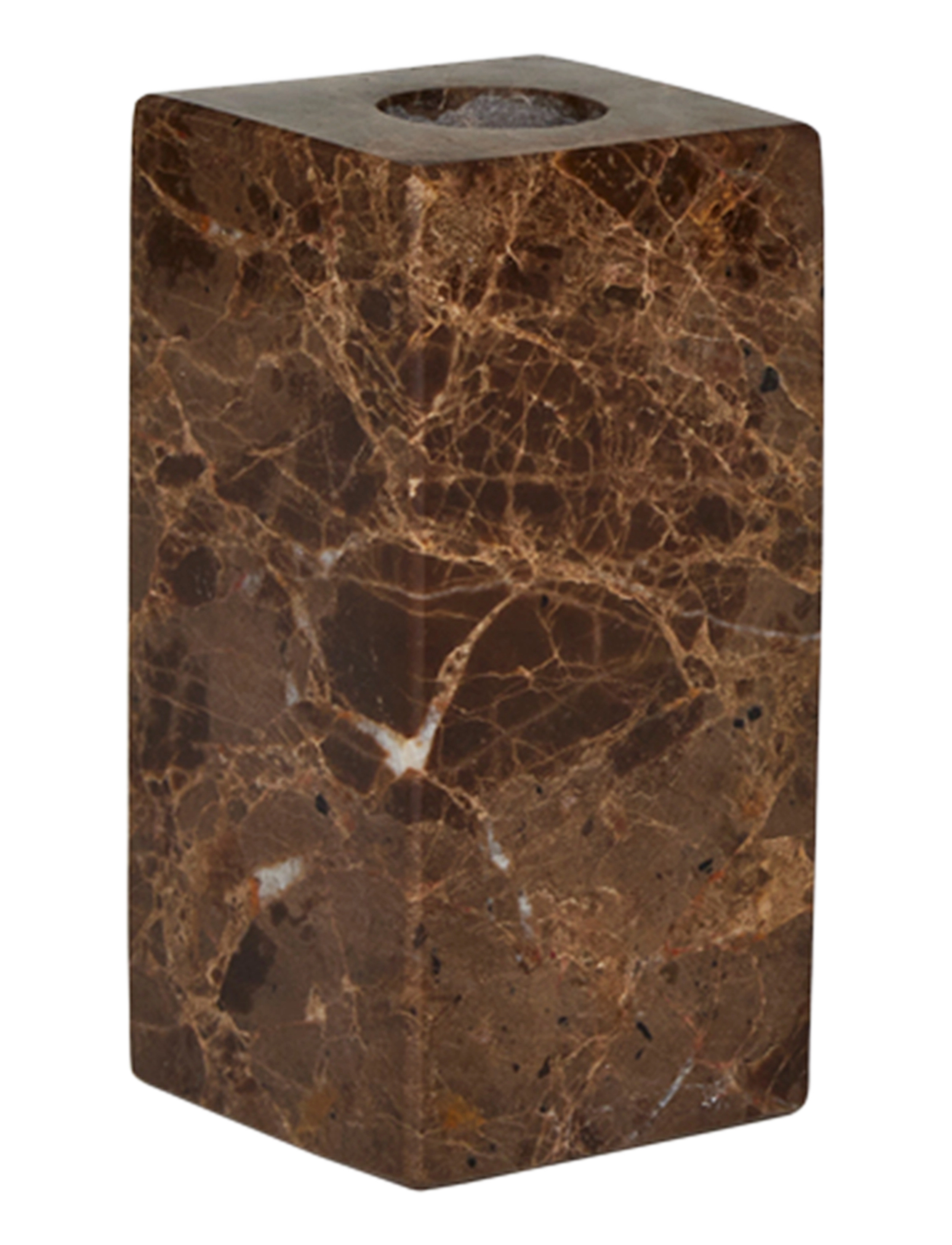 OYOY Living Design Savi Square Marble Candleholder High, Lysestage, Brun, Str: H10CM