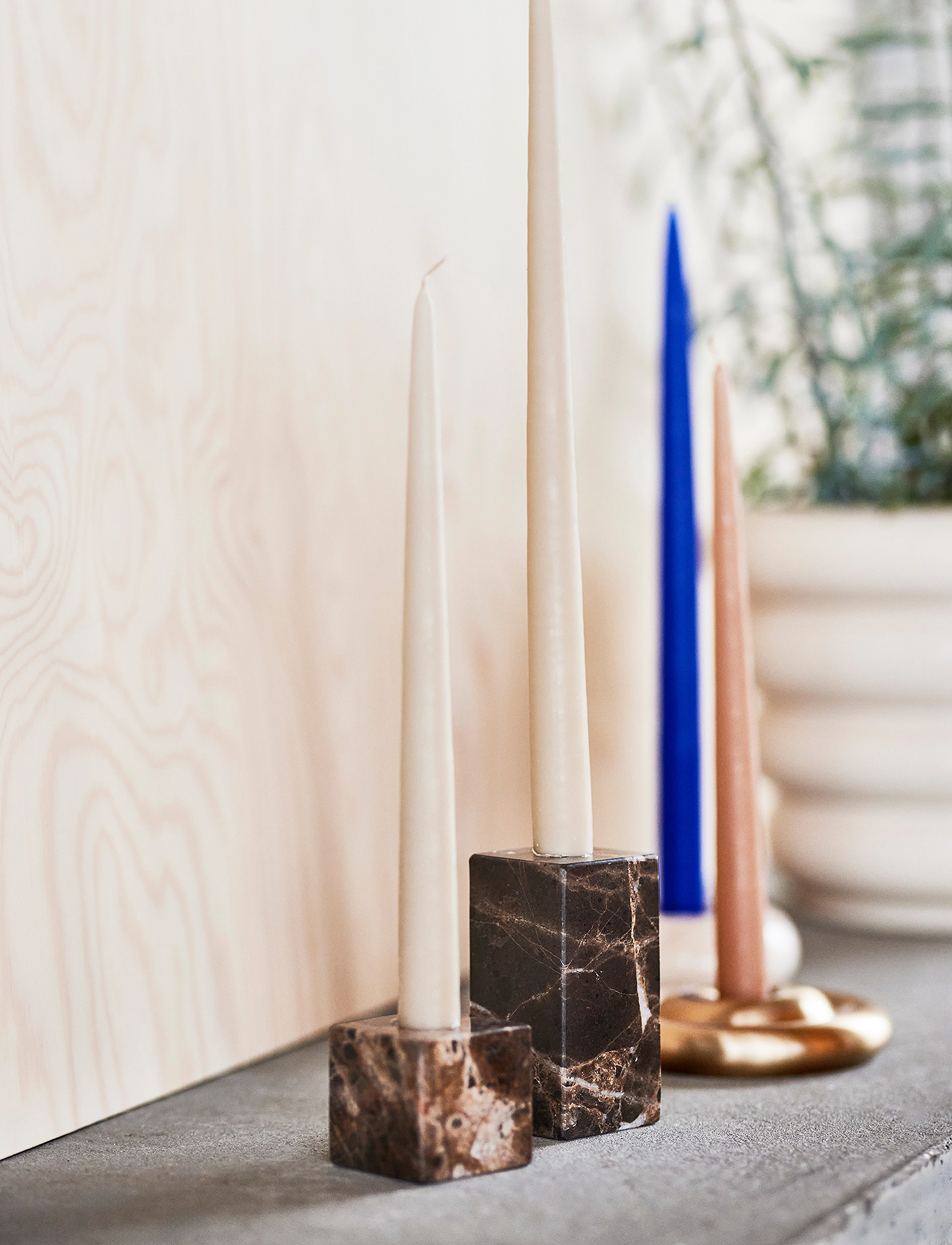 OYOY Living Design - Savi Square Marble Candleholder - High - küünlajalad - choko - 2