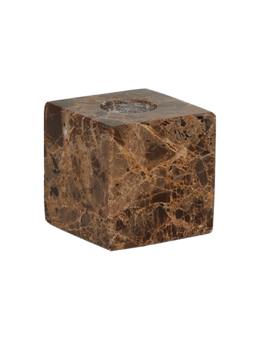 OYOY Living Design - Savi Square Marble Candleholder - Low - küünlajalad - choko - 1