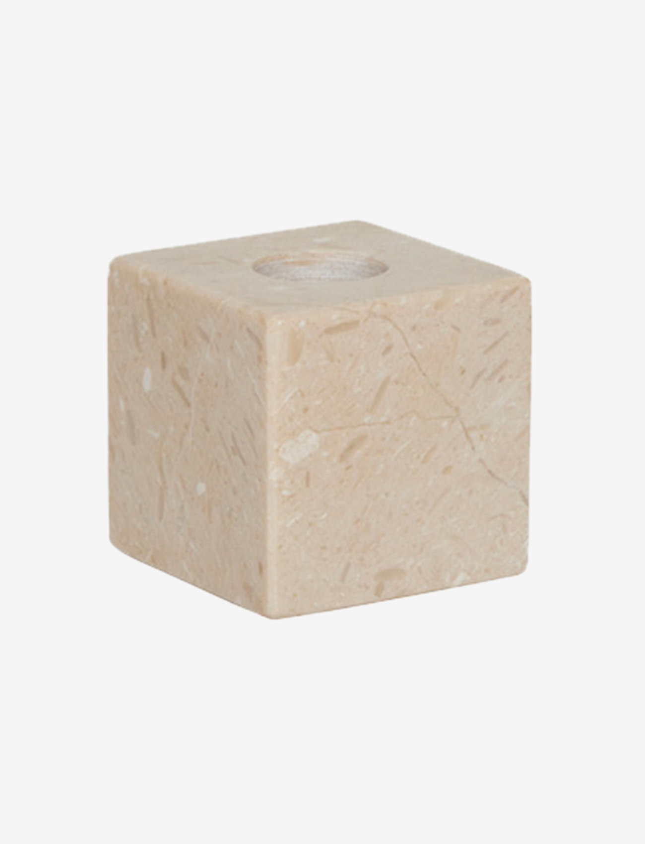 OYOY Living Design - Savi Square Marble Candleholder - Low - candlesticks - beige - 1