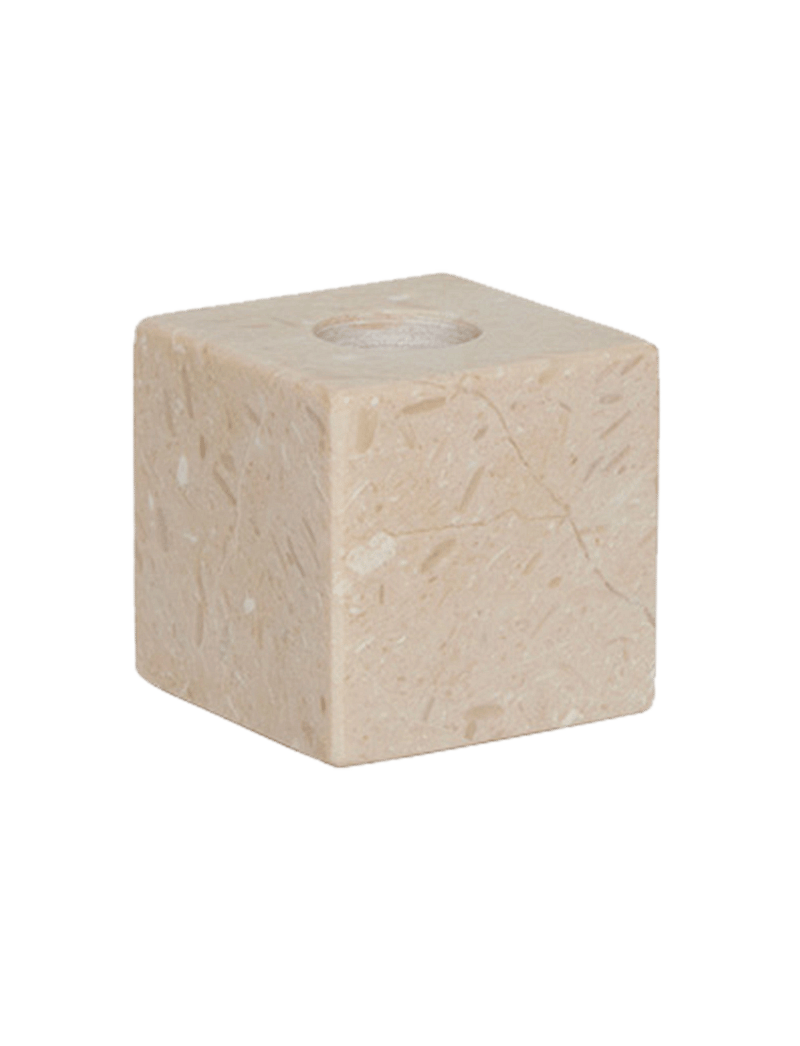 OYOY Living Design - Savi Square Marble Candleholder - Low - küünlajalad - beige - 1