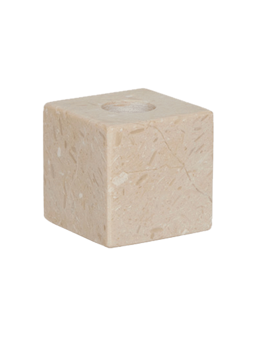 OYOY Living Design - Savi Square Marble Candleholder - Low - kerzenständer - beige - 1