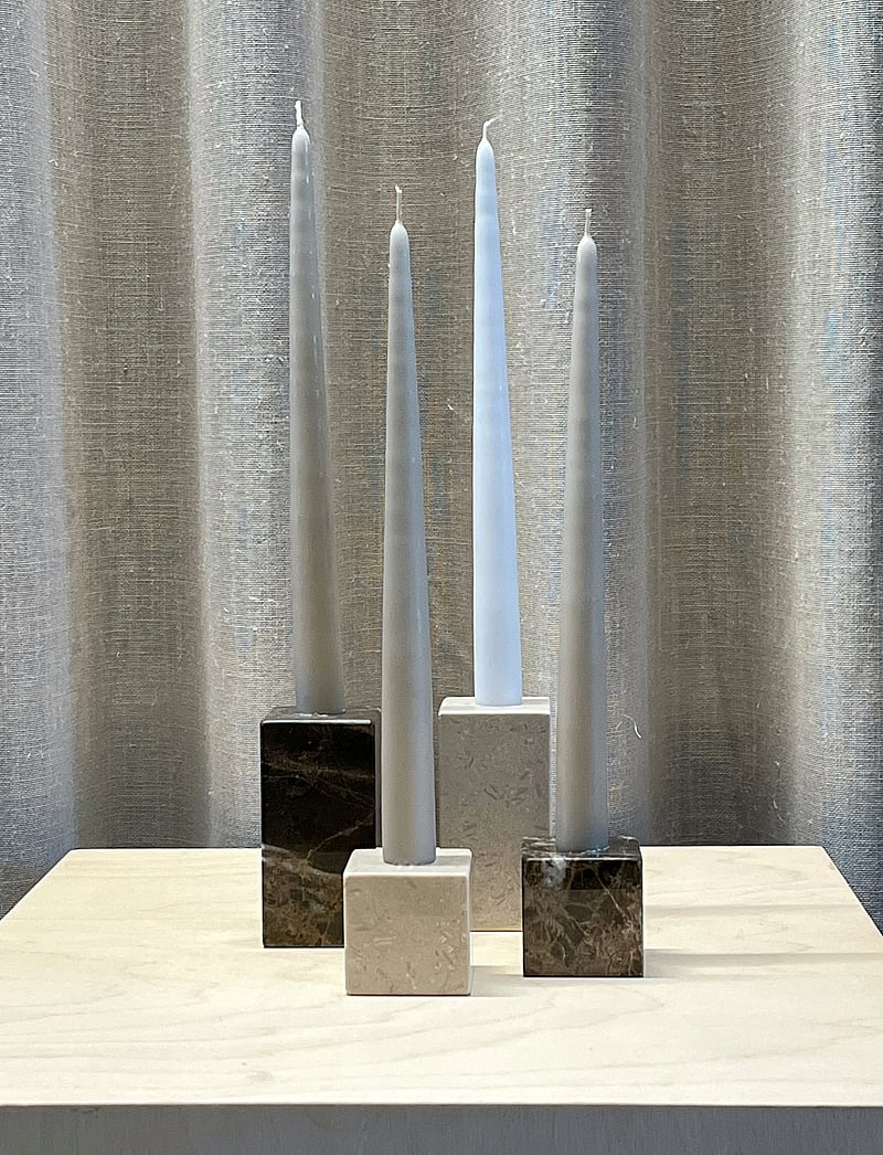 OYOY Living Design - Savi Square Marble Candleholder - Low - küünlajalad - beige - 0
