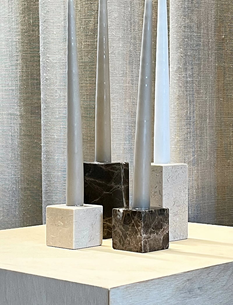 OYOY Living Design - Savi Square Marble Candleholder - Low - küünlajalad - beige - 2